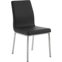 STUHL Lederlook Schwarz - Edelstahlfarben/Schwarz, Textil/Metall (40/88/50cm) - CLP
