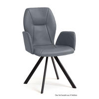 ARMLEHNSTUHL drehbar (8er-Set) Diane 58x92x60 Schwarz/Grau - Schwarz/Grau, Kunststoff (60/92/58cm) - 58aufmkessel