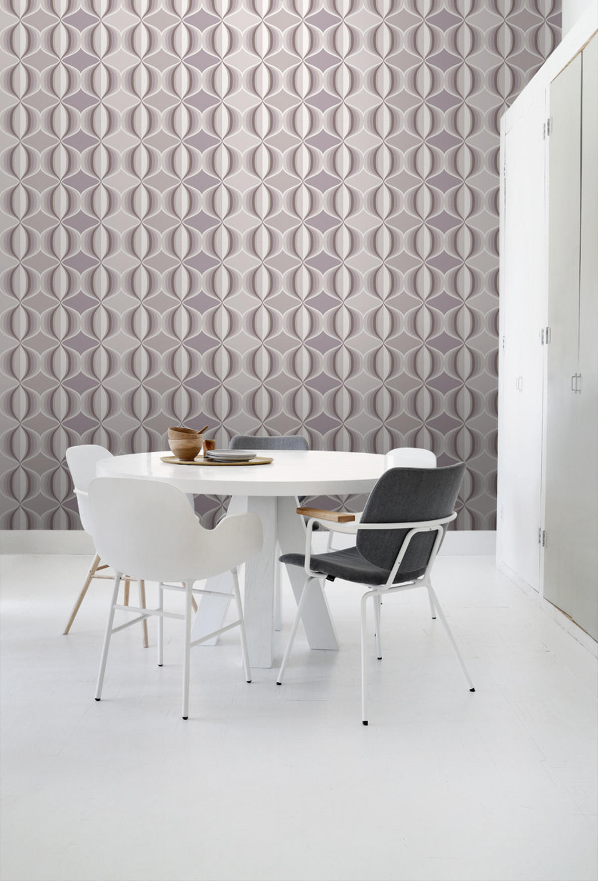 TAPETE grafisches Muster 53 cm x 10.05 m - Braun, Papier (53/1000cm) - ESTAhome
