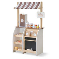 KAFFEESTAND Holz mit Espressomaschine, 60cm, Braun - Braun, Holzwerkstoff (31/102/60cm) - Teamson Kids