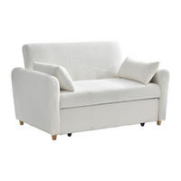 SOFA 2-Sitzer mit Schlaffunktion - Bouclé-Stoff - Weiß - AYLA - Weiß, Textil (140/86/87cm) - Vente-Unique