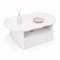 COUCHTISCH aus Spanplatte 100x60x40,5 cm Weiß mit Schublade und offenem Ablagefach - Weiß, Holzwerkstoff (100/60/40.5cm) - IVMEU