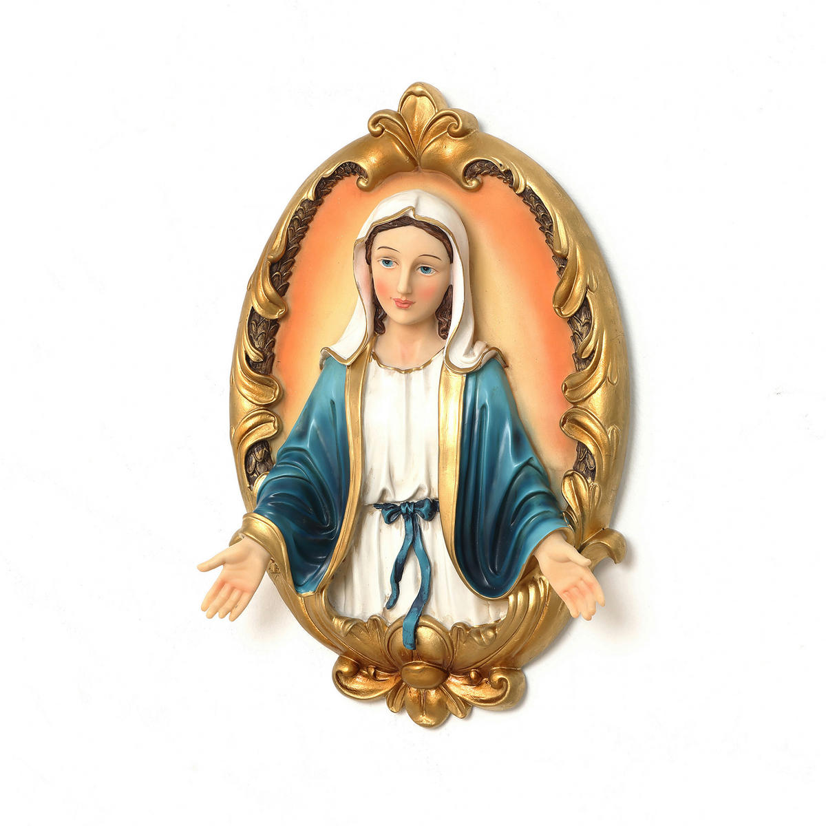 WANDDEKOR Heilige Maria, Symbol des Segens | B27.5 x T8 x H41 cm - Multicolor, Kunststoff (27.5/41/8cm) - Hometopia