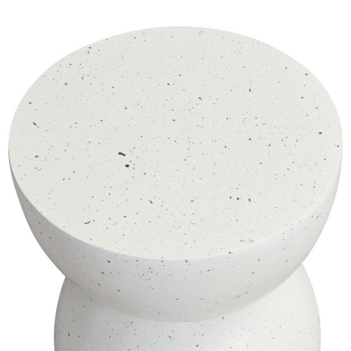BEISTELLTISCH 39.5×39.5×45.5 cm aus MgO Steinoptik, weiß - Weiß, Stein (39.5/39.5/45.5cm) - Luhomfu