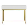 SCHMINKTISCH Veldio Weiß mit goldenen Beinen 110 cm - Goldfarben/Weiß, Holzwerkstoff/Metall (110/79/40cm) - Selsey