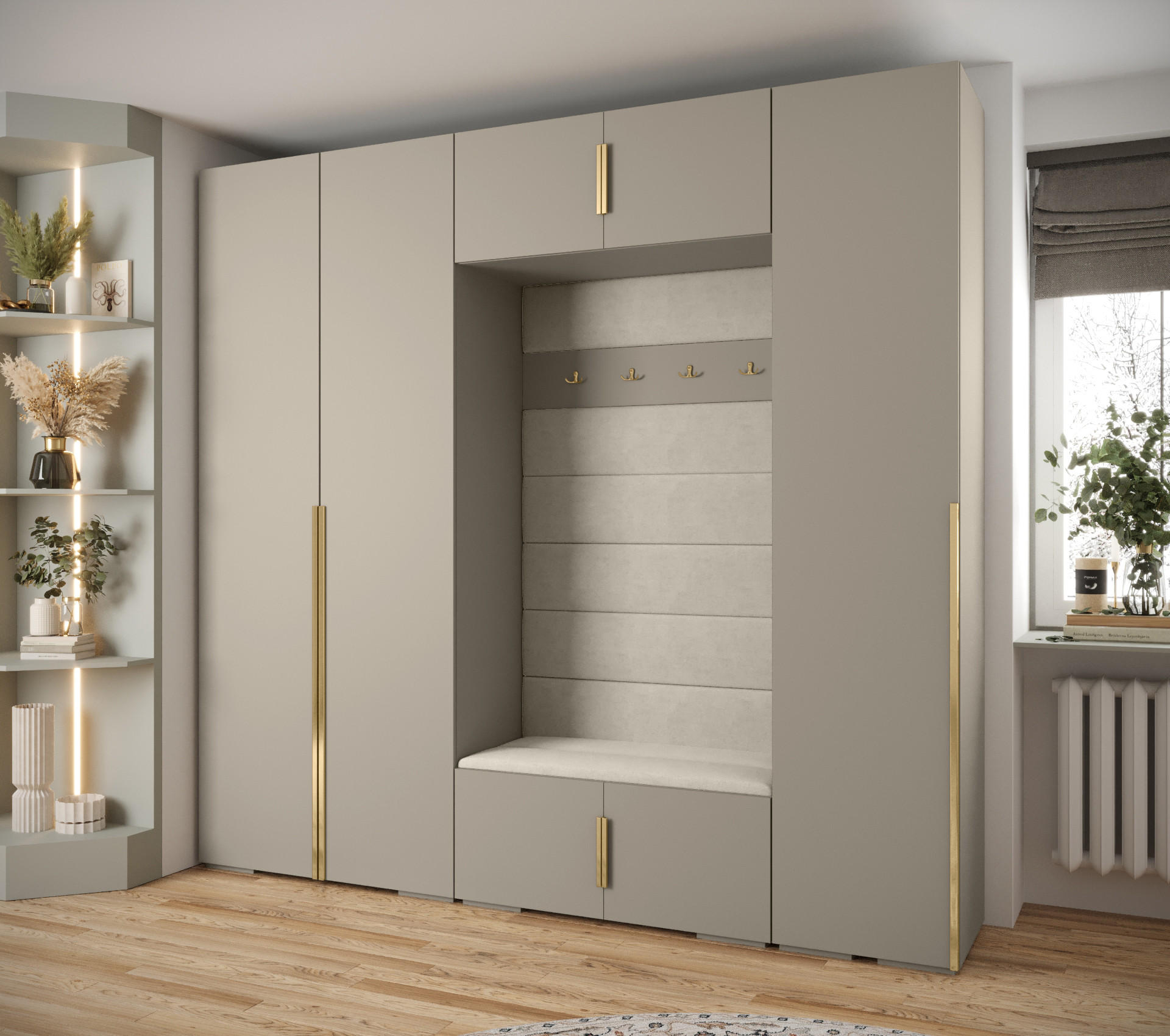 GARDEROBEN-SET 236,7/250/47 - Kaschmir/Goldfarben, Holz/Kunststoff (250/236.7/47cm) - Abiks Möbel
