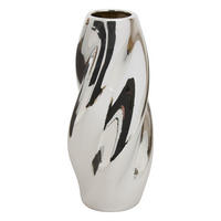 VASE aus Keramik Twisted Sky 11,5/11,5/28,5 cm - Silberfarben, Keramik (28.5cm) - Atmosphera Createur d´interieur