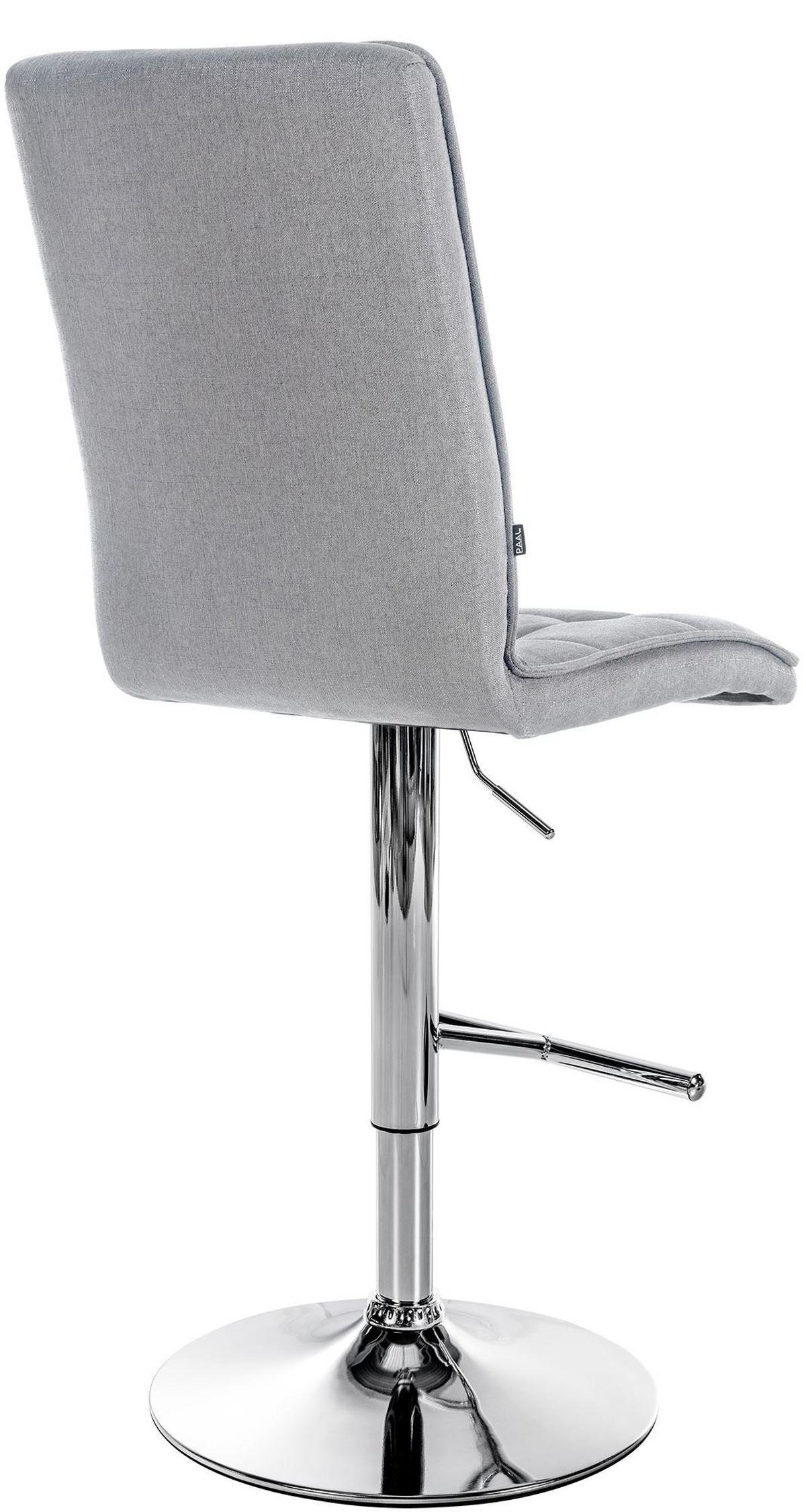 BARHOCKER Stoff hellgrau - Chromfarben/Hellgrau, Textil/Metall (45/112/54cm) - CLP