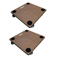 TRANSPORTROLLER 2er-Set mit 4 Rollen 11,5x50x50 cm Traglast 150kg Sperrholzplatte Braun - Braun, Holzwerkstoff (50/50/11.5cm) - PROREGAL