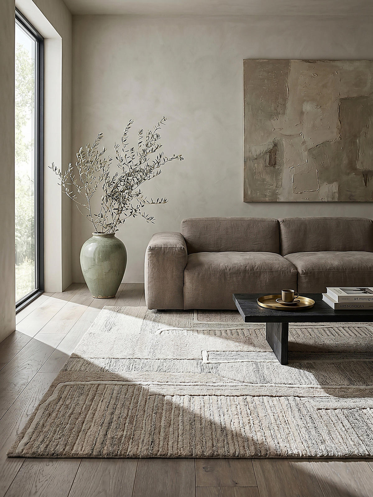 TEPPICH aus Wolle EDALE in Natur, abstrakt, 160 x 230 cm - Beige, Textil (160/230cm) - KADIMA DESIGN