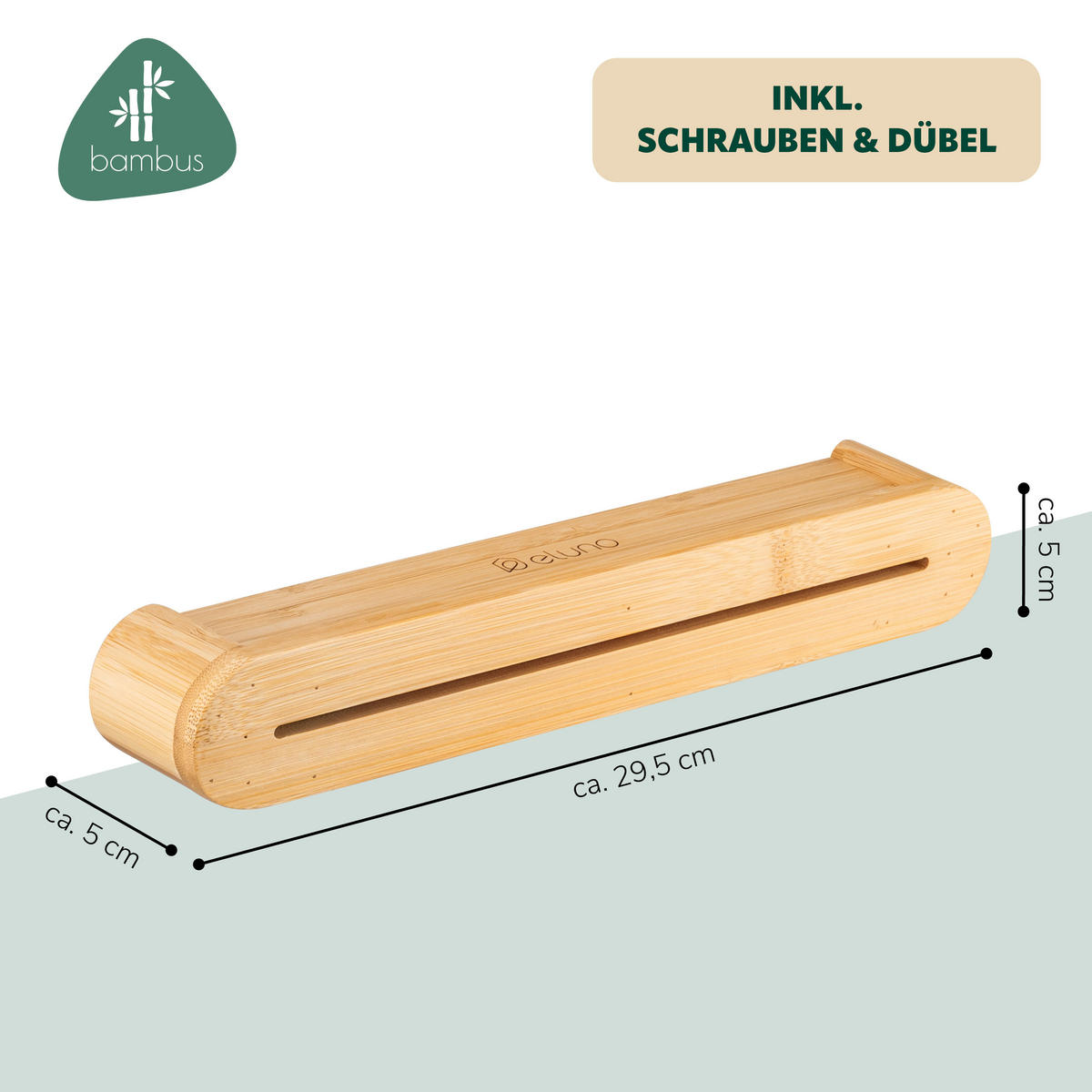 SCHLÜSSELBRETT, Bambus - Braun, Holz (29.5/5/5cm) - eluno
