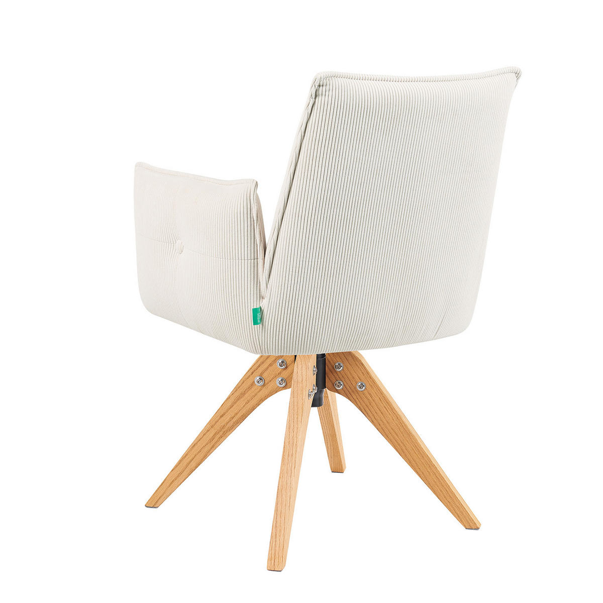 ARMLEHNSTUHL Mika-Emil - Honigeiche/Creme, Eichenholz/Holz (60/88/63cm) - DUBI Möbel