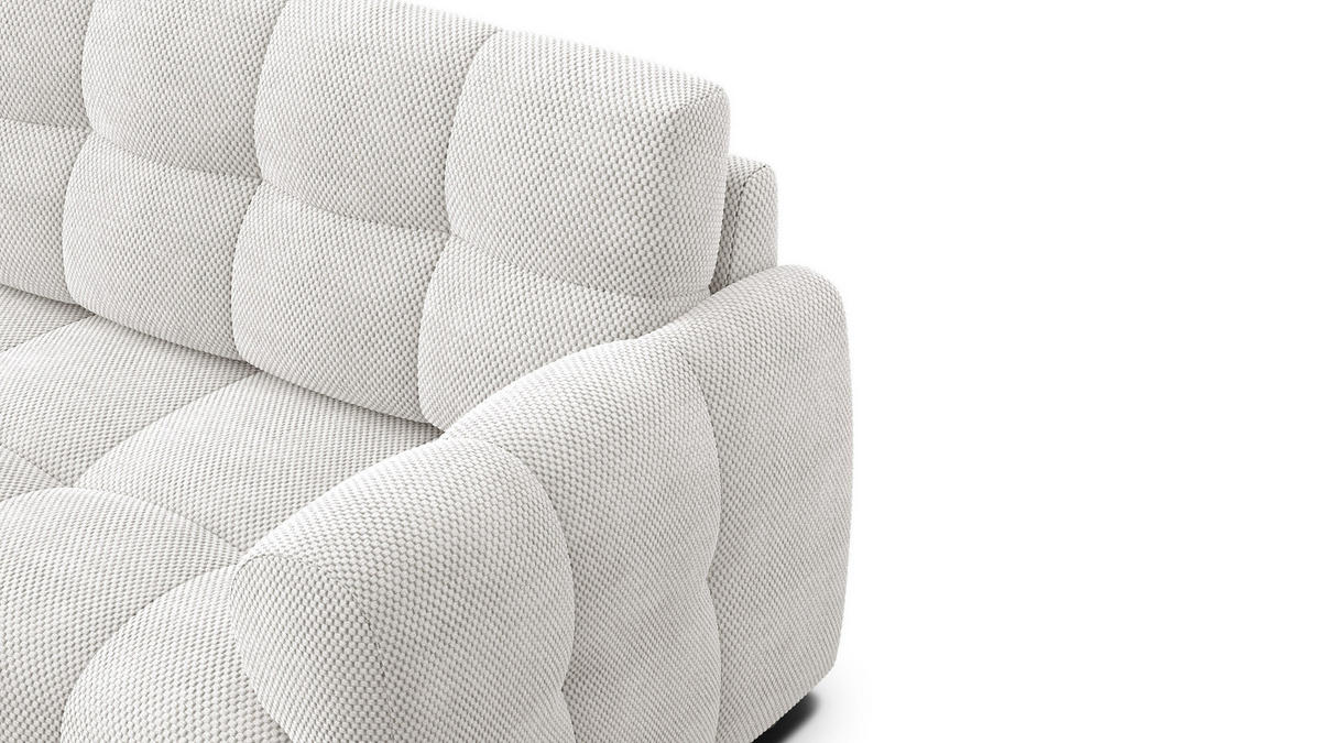 ECKSOFA MELLOW 3-Sitzer, creme - Creme/Schwarz, Holz/Textil (232/156cm) - Courtois Laville