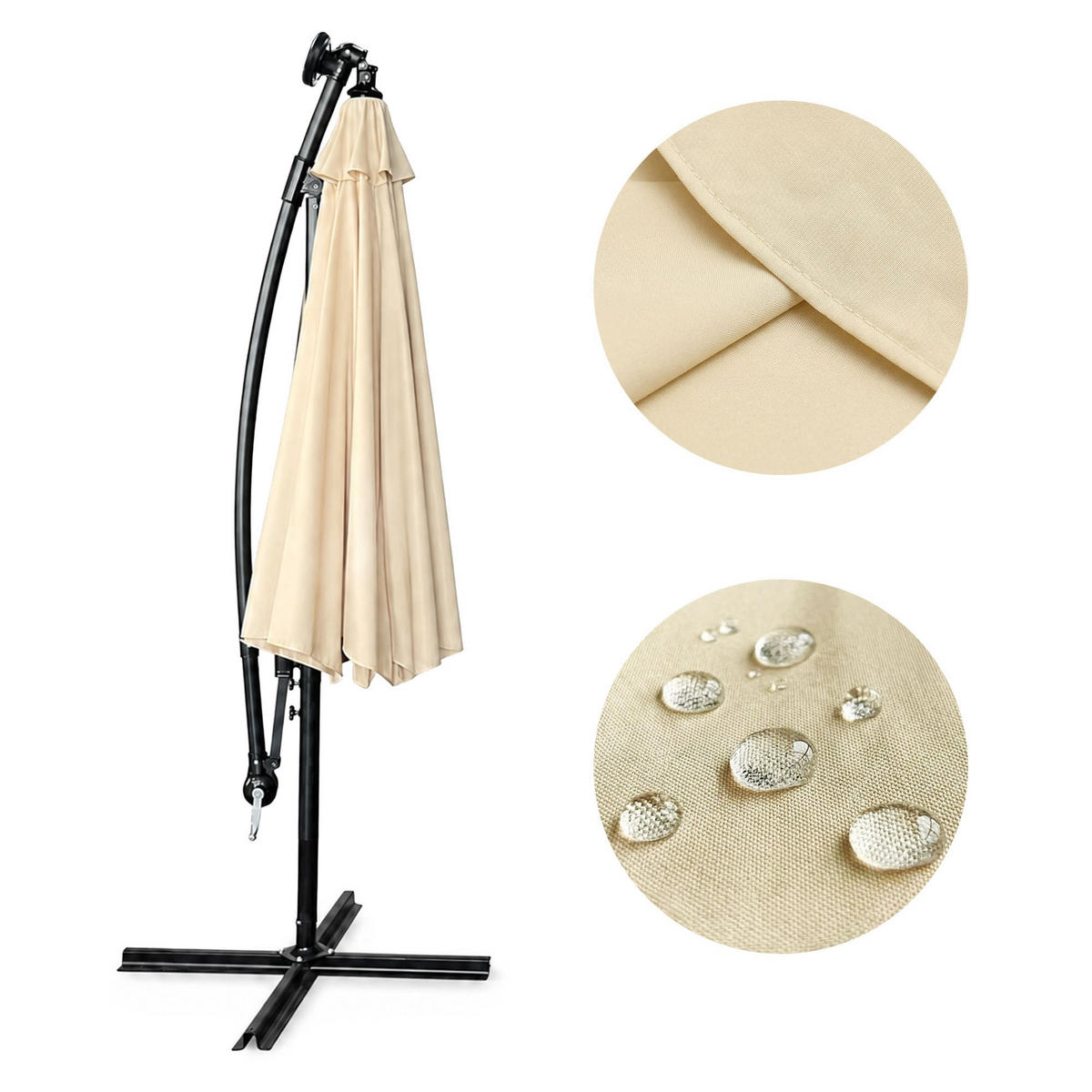 SONNENSCHRIM Beige 245/300 cm - Beige/Schwarz, Metall (300/300cm) - Akord