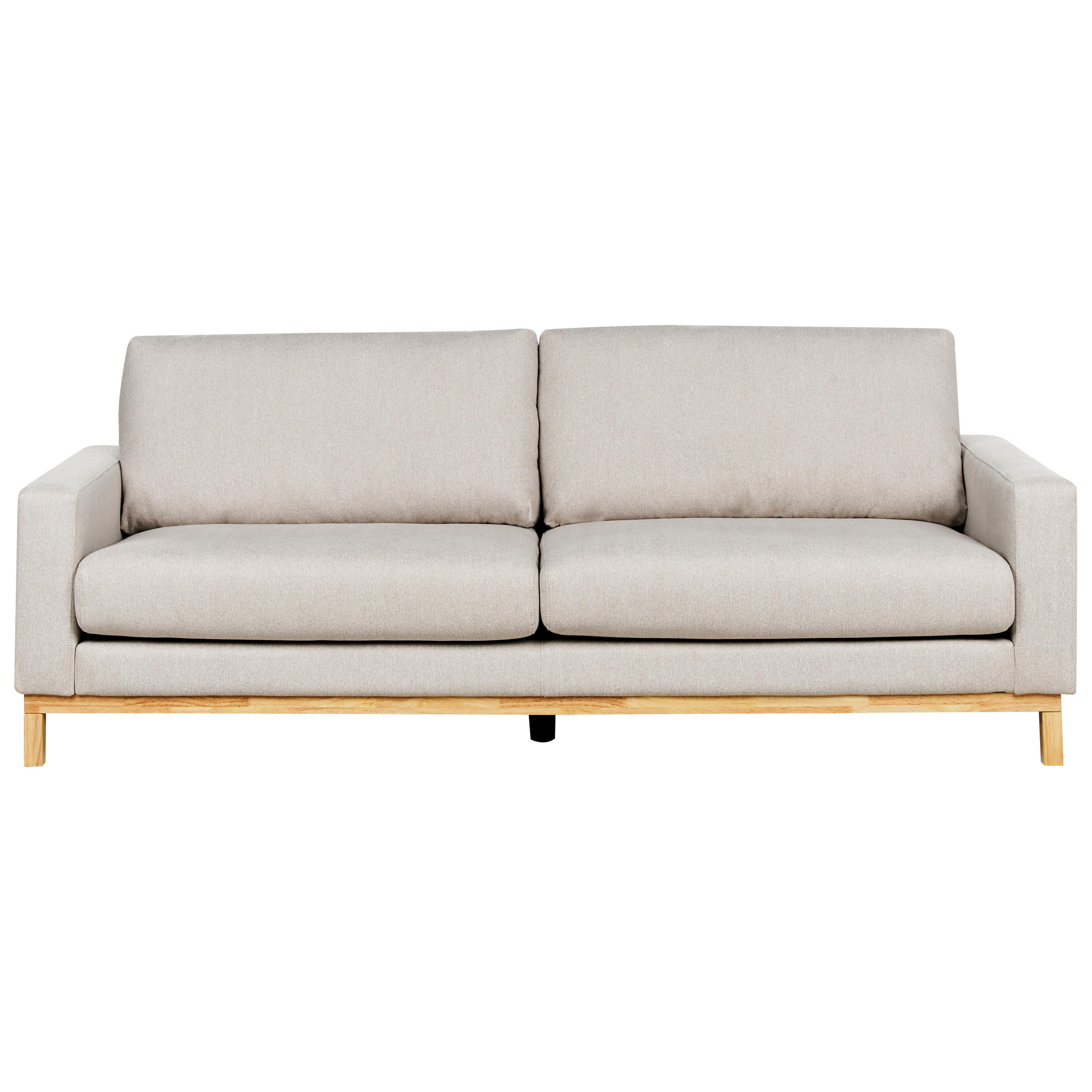3-SITZER-SOFA beige/hellbraun Siggard - Hellbraun/Beige, Textil (217/84/92cm) - Beliani