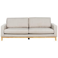 3-SITZER-SOFA beige/hellbraun Siggard - Hellbraun/Beige, Textil (217/84/92cm) - Beliani