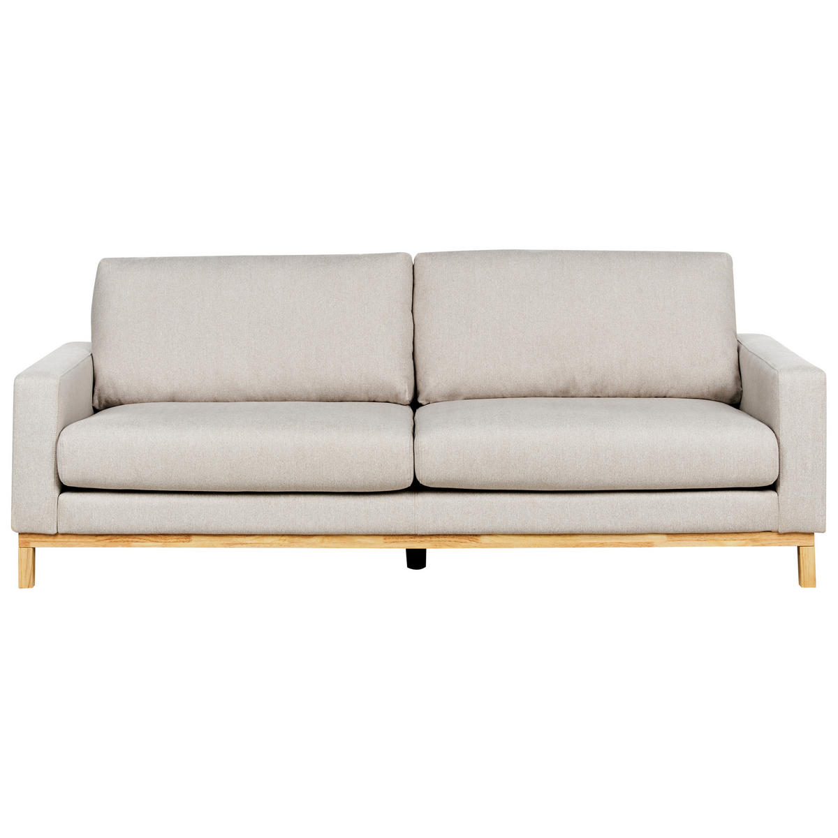 3-SITZER-SOFA beige/hellbraun Siggard - Hellbraun/Beige, Textil (217/84/92cm) - Beliani