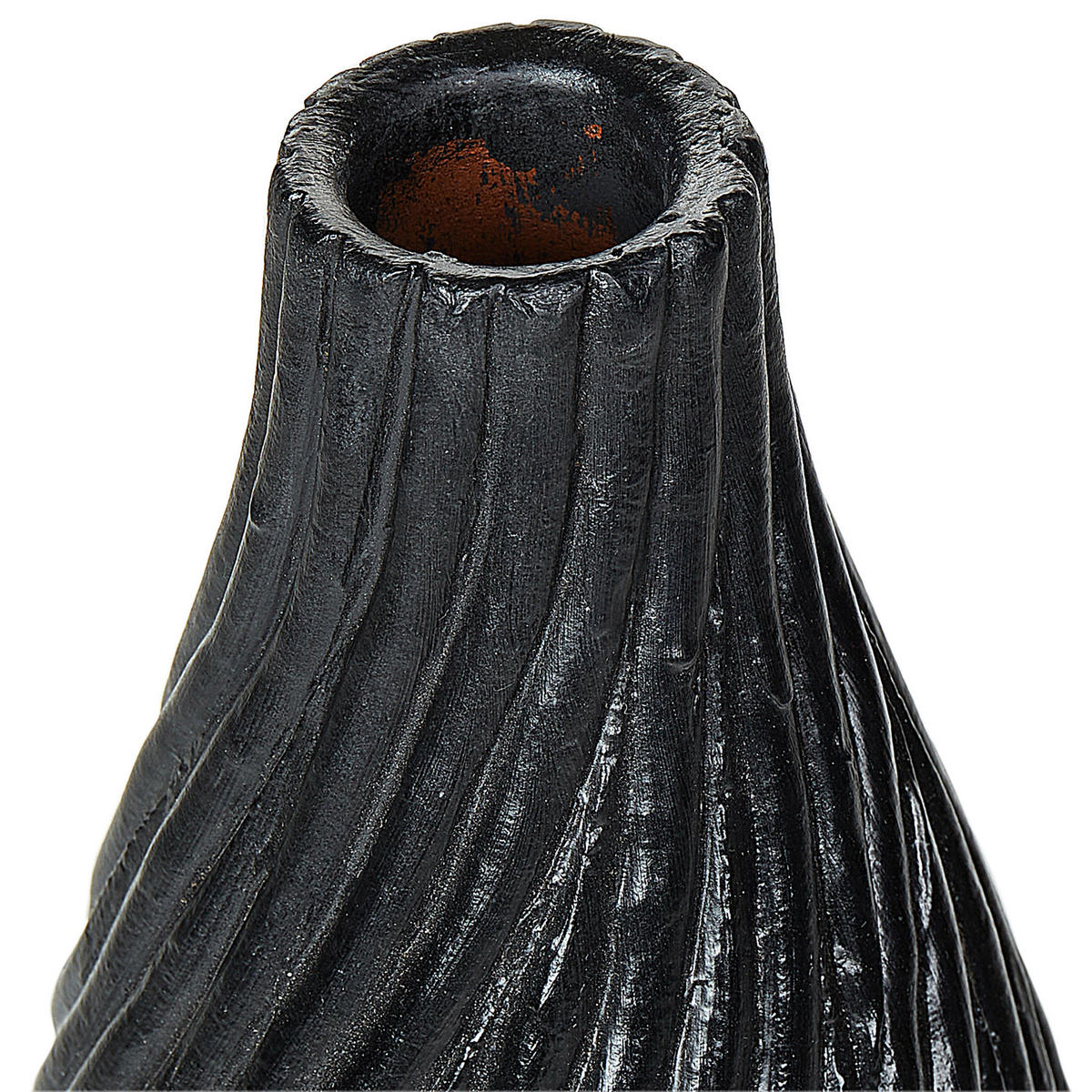 DEKOVASE Terrakotta schwarz Florentia - Schwarz, Stein (50cm) - Beliani