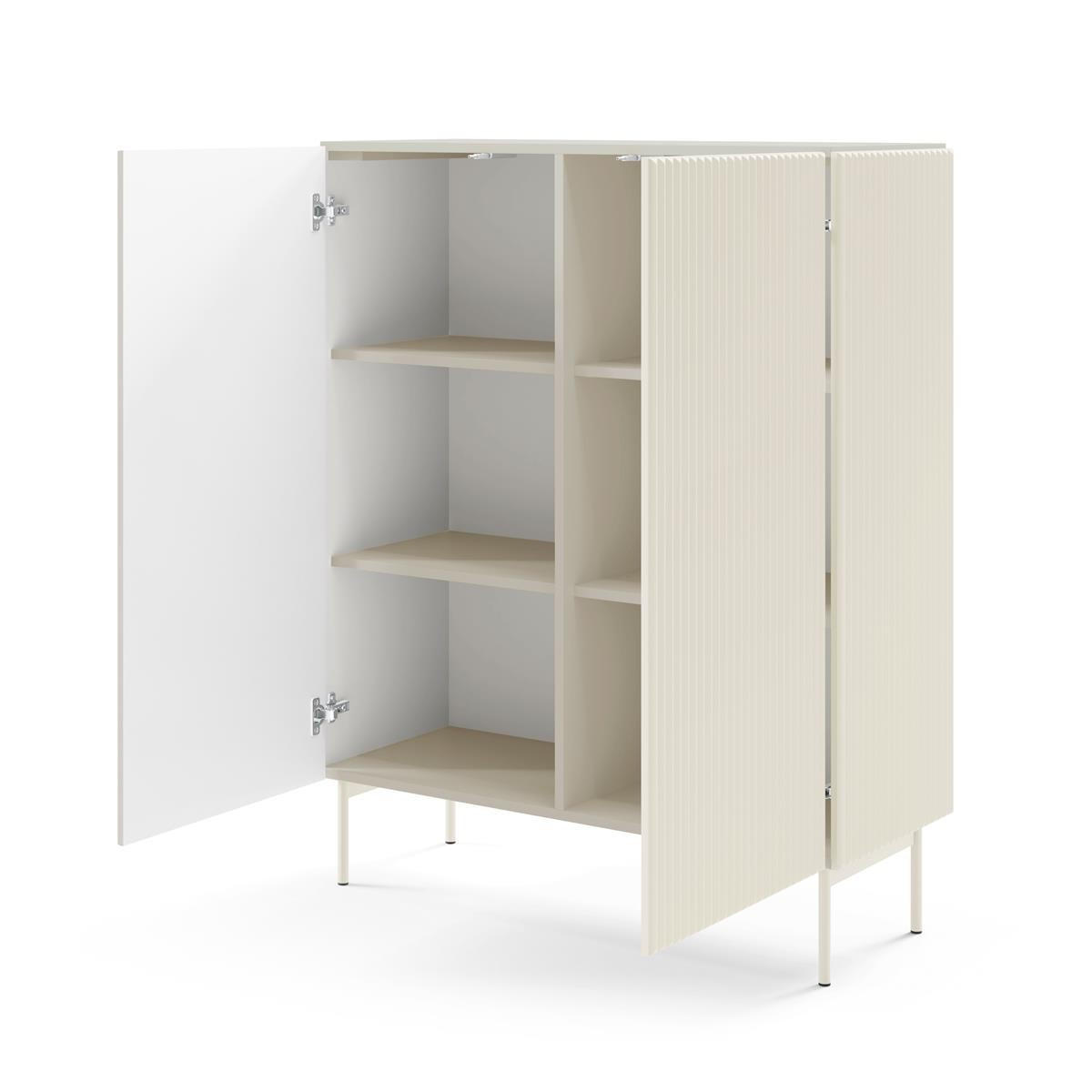 HIGHBOARD Tutti Kaschmir, Hochkommode - Kaschmir, Holzwerkstoff/Metall (99/123/40cm) - Bettso