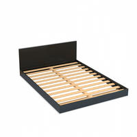 BETT LOFT / Bett 160x200 mit Kopfteil - Schwarz - Schwarz, Holzwerkstoff (160/200cm) - Weber Industries