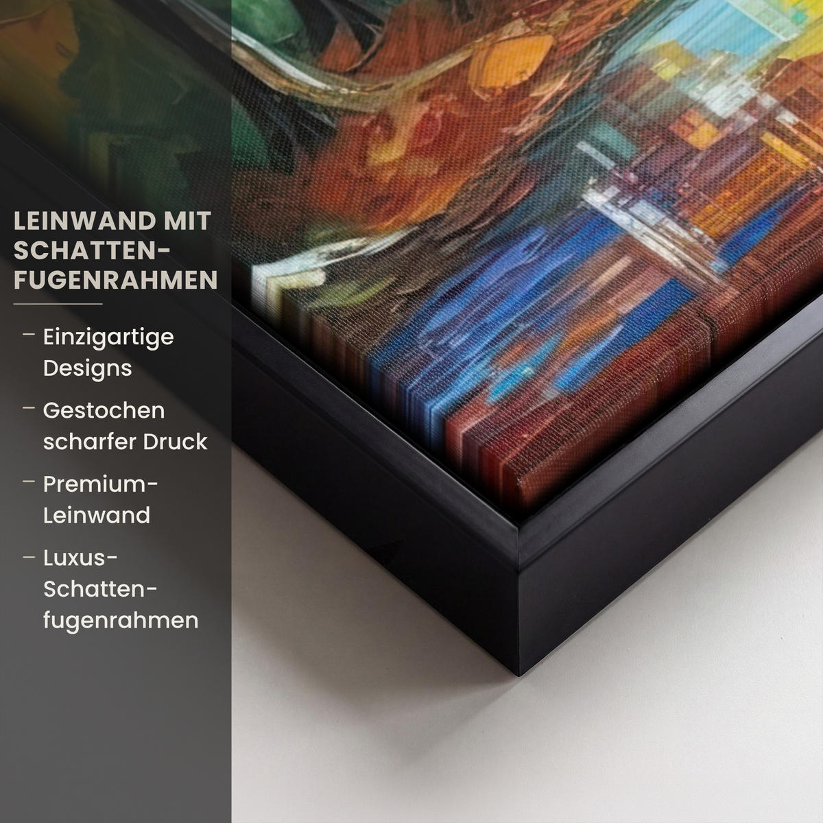LEINWAND Bilder mit Rahmen - Landschaft - Wald - Farben - Natur - 50x70 - Multicolor, Textil (50/70cm) - MuchoWow