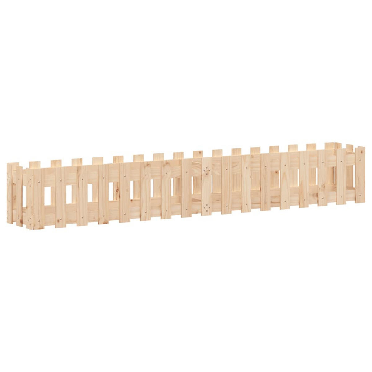 HOCHBEET Lattenzaun-Design 200x30x30 cm Massivholz Kiefer - Naturfarben, Holz (200/30/30cm) - furnicato