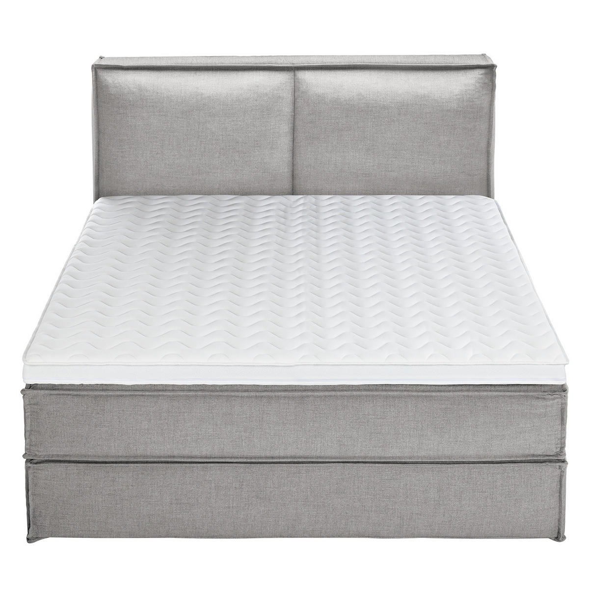 BOXSPRINGBETT mit Kopfteil - Premium - Grau, Textil (180/220cm) - home24