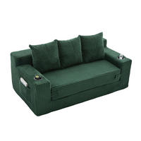 SCHLAFSOFA Modular mit Getränkehaltern und Seitentaschen, DE-42913, Smaragdgrün - Grün, Textil (172/64/87cm) - ComfortXL
