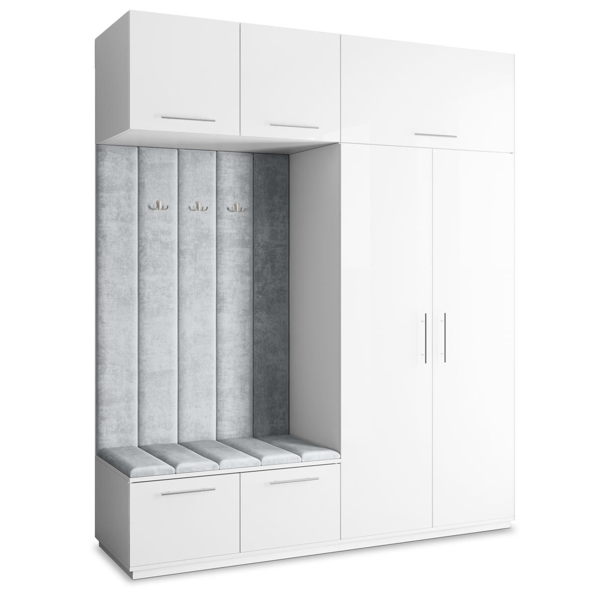 GARDEROBENSCHRANK REMA 200/240/60 cm Modern Weiß - Weiß, Holzwerkstoff (200/240/60cm) - MASSENO