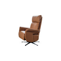 RELAXSESSEL NAMA Braun Leder Relaxfunktion - Schwarz/Braun, Leder/Metall (78/111/86cm) - KAWOLA