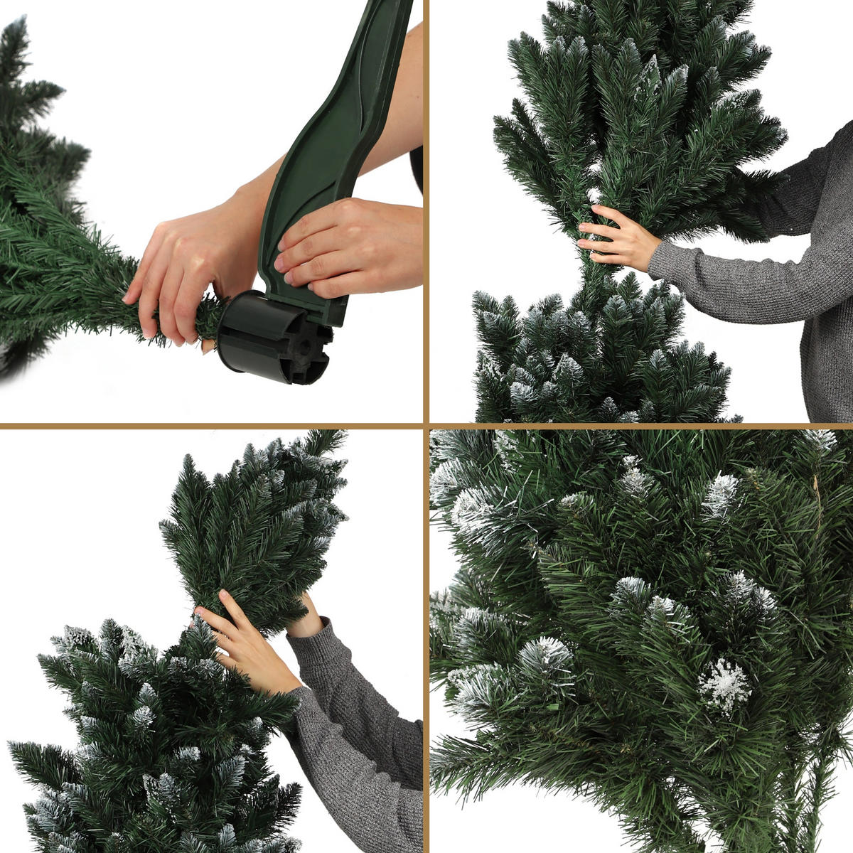 KADAX Künstlicher Weihnachtsbaum Diamanttanne 220 cm dick - Grün, Kunststoff (220cm) - KADAX