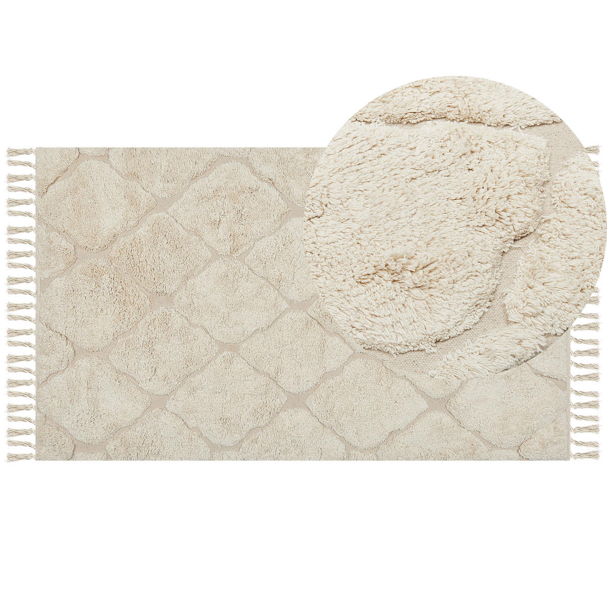KURZFLOR-TEPPICH Silchar 150/80 cm - Beige, Textil (80/150cm) - Beliani