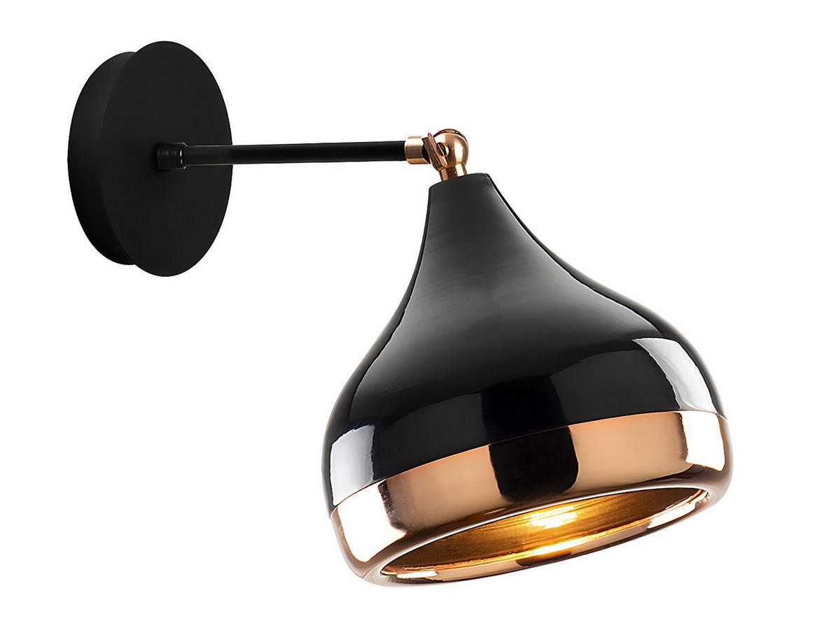 WANDLAMPE - 17 x 17 - metall - schwarz Yildo - Schwarz, Metall (17/28/17cm) - Vente-Unique