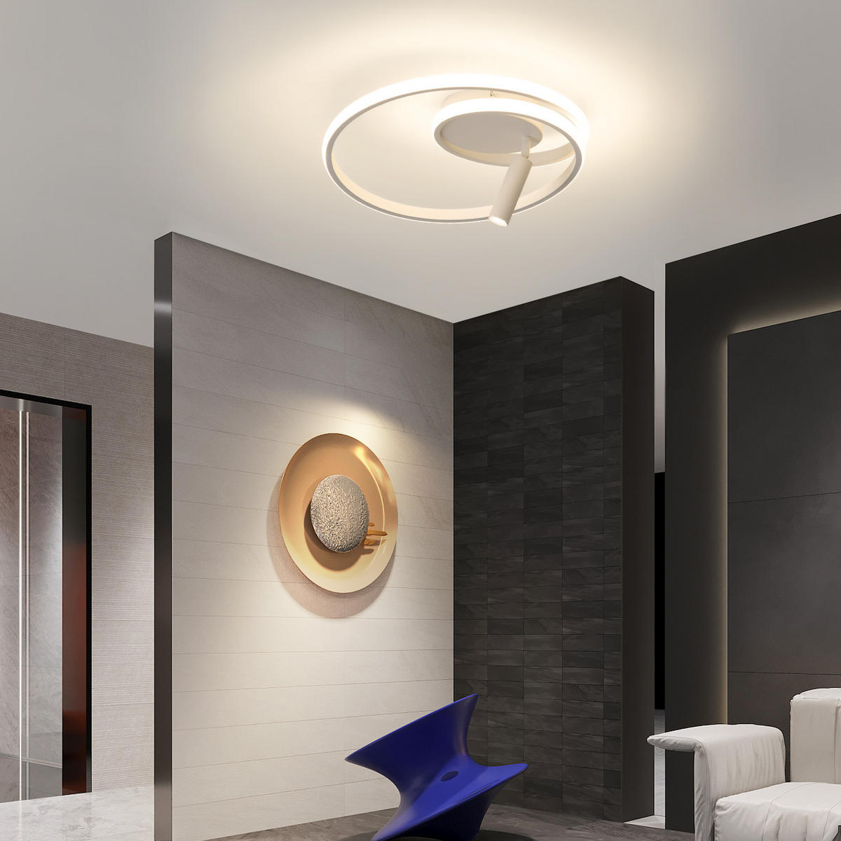 LED-DECKENLEUCHTE Drexel 40/40/12.5 cm - Weiß, Metall (40/40/12.5cm) - ZMH