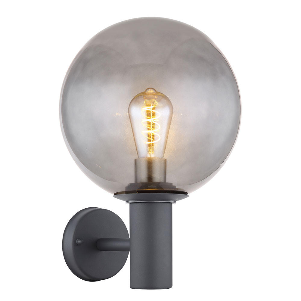 LED AUSSEN-WANDLEUCHTE Glas Anthrazit Metall - Anthrazit, Glas (25/37/26.5cm) - Globo Lighting