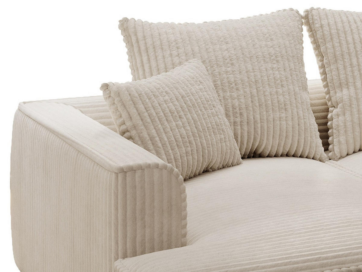SOFA - 3 Personen - samt - beige Pineta - Sandfarben, Textil (230/67/180cm) - Vente-Unique