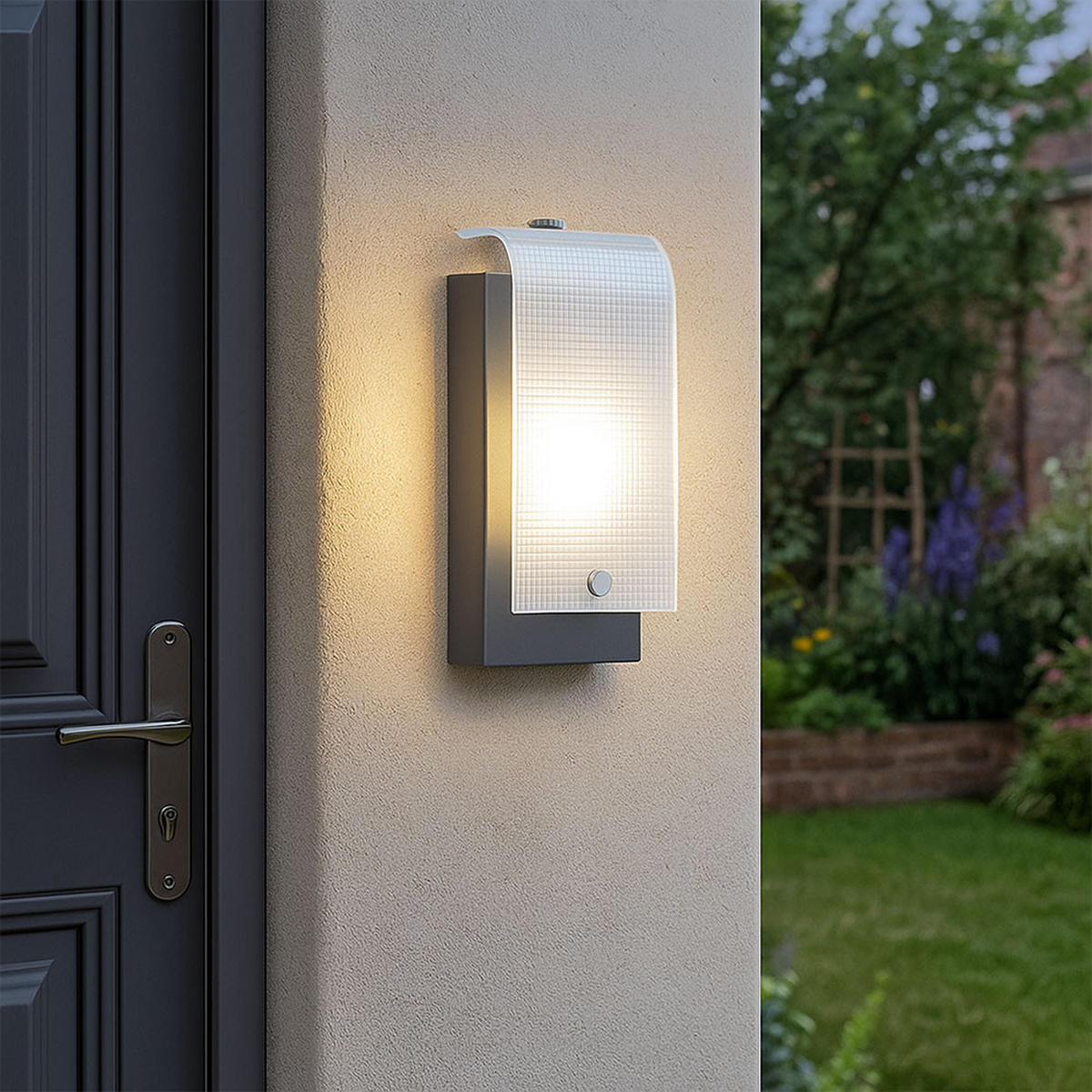 LED AUSSEN-WANDLEUCHTE VESCAVA Silber Stahl - Silberfarben, Glas (7/22.5/12cm)