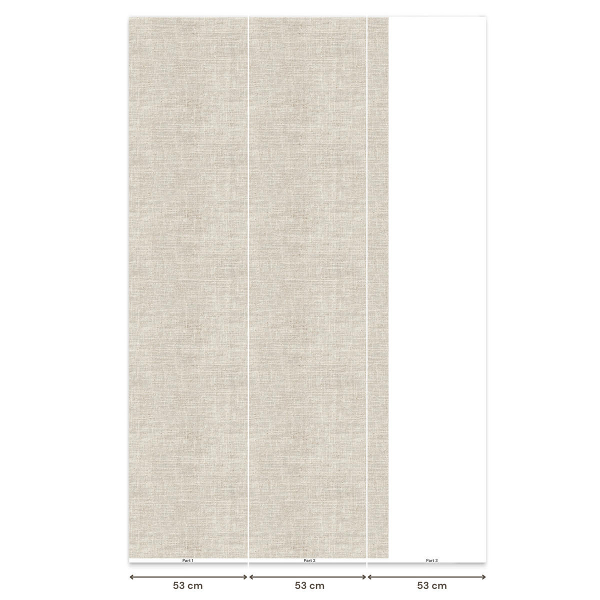 TAPETE - Leinen - Textur - Beige - 120x260 cm - Creme, Papier (120/260cm) - OnlyWow