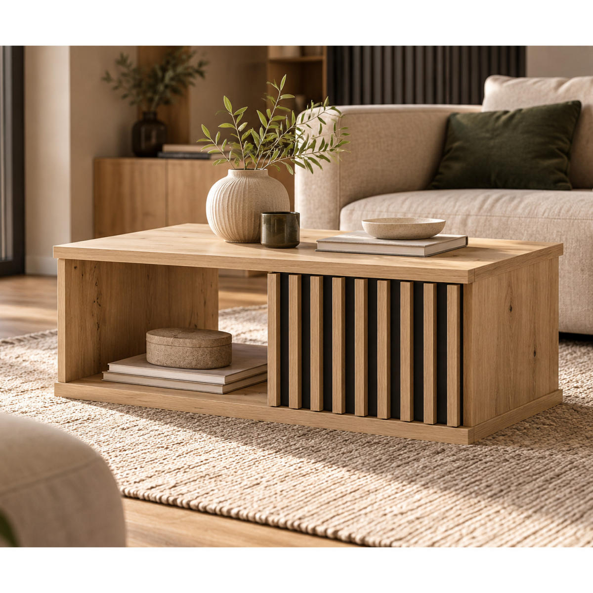 COUCHTISCH Cali C-8 90 x 58 x 36 cm Eiche Artisan - Eiche Artisan, Holzwerkstoff (58/90/36cm) - Koseto