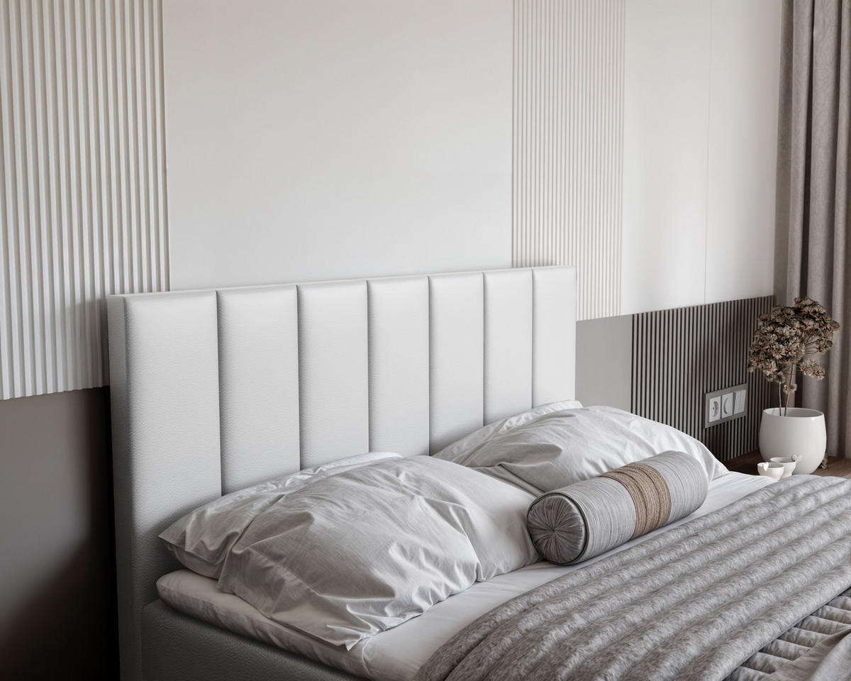 BOXBETT ZELTO 200/200 cm, mit Matratze und Topper, Weiß - Weiß, Holzwerkstoff/Textil (200/200cm) - Idohome