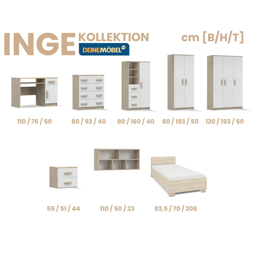 Thumbnail - Deine Möbel 24 Kinder-Nachttisch, Grau, Weiß, Holzwerkstoff, 55x50x44 cm, Kinder- & Jugendzimmer, Kindermöbel, Kinderreg...