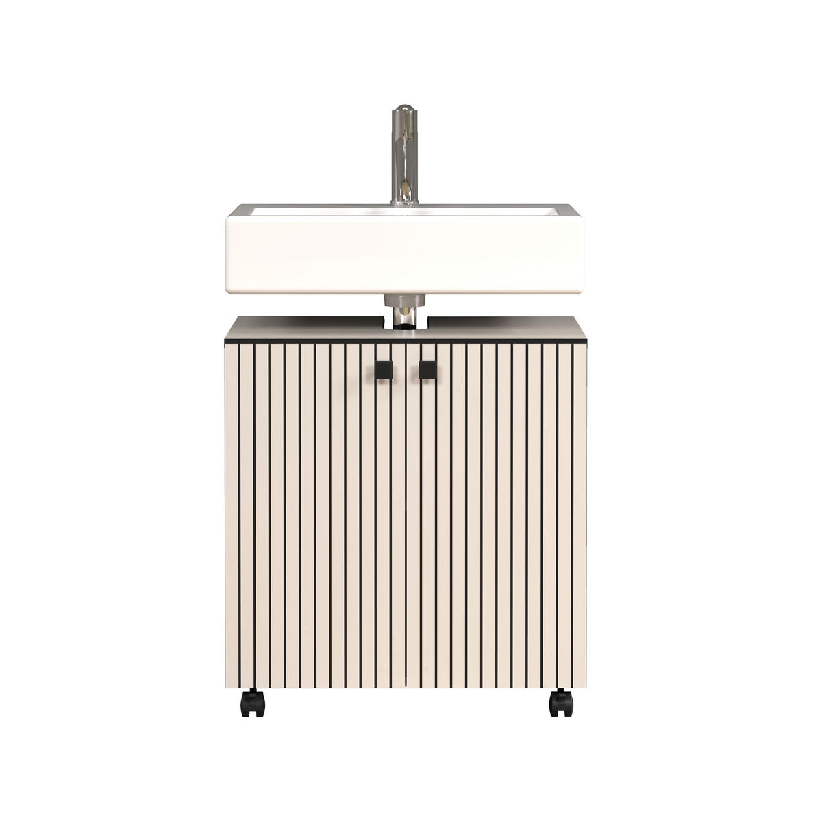 WASCHBECKENUNTERSCHRANK PureBliss Hellgrau - Hellgrau, Holzwerkstoff (60/64/42cm) - Trendteam