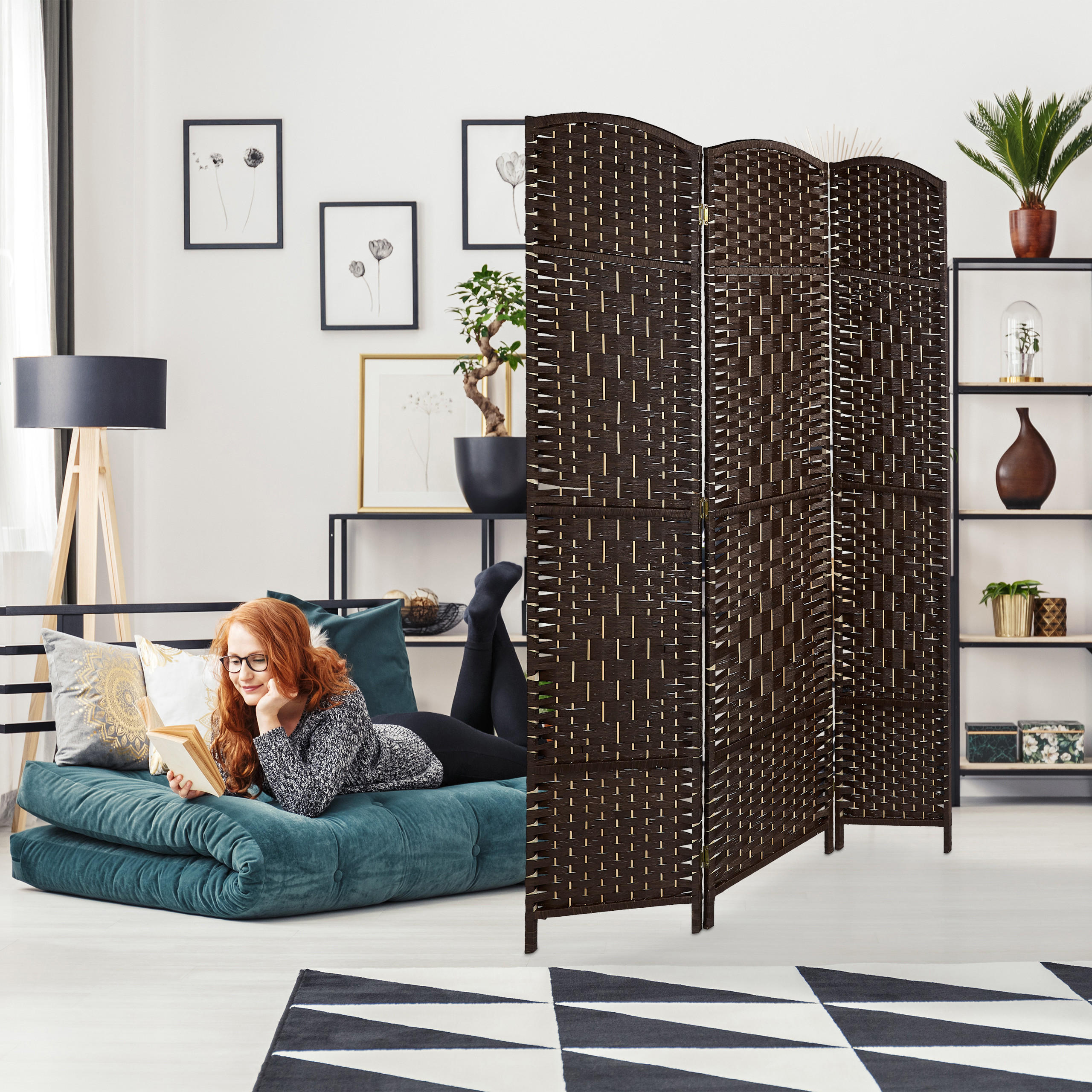 PARAVENT - Braun, Holz/Papier (120/170/2cm) - Relaxdays