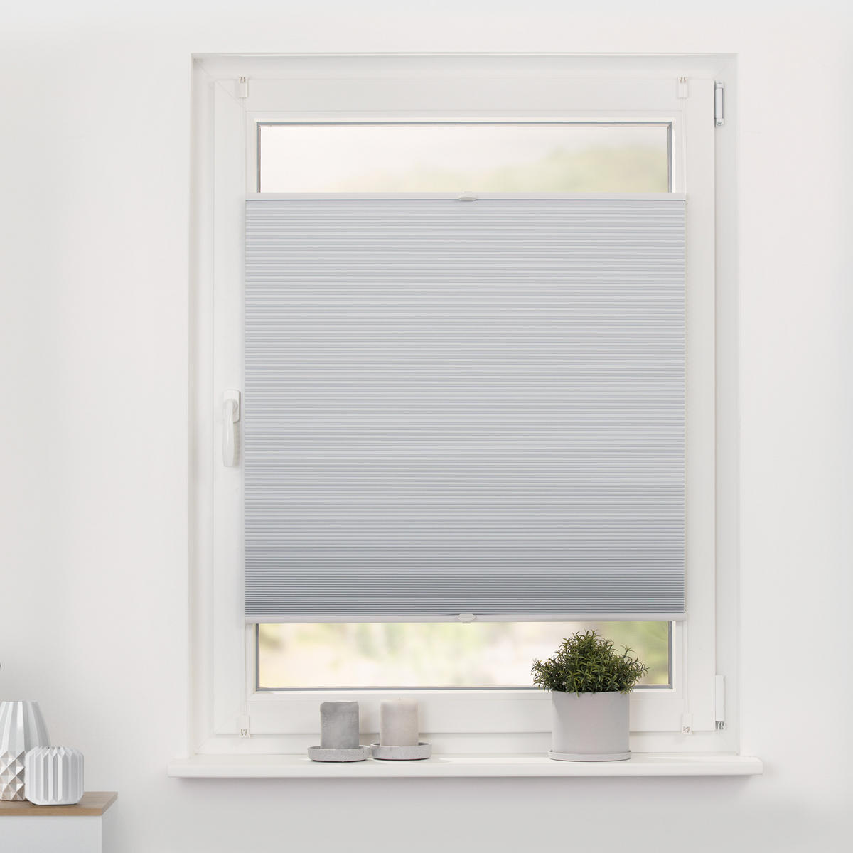 THERMO-PLISSEE KLEMMFIX OHNE BOHREN, VERDUNKELUNG, VERSPANNT - Weiß, Kunststoff (85/130cm) - Lichtblick Original