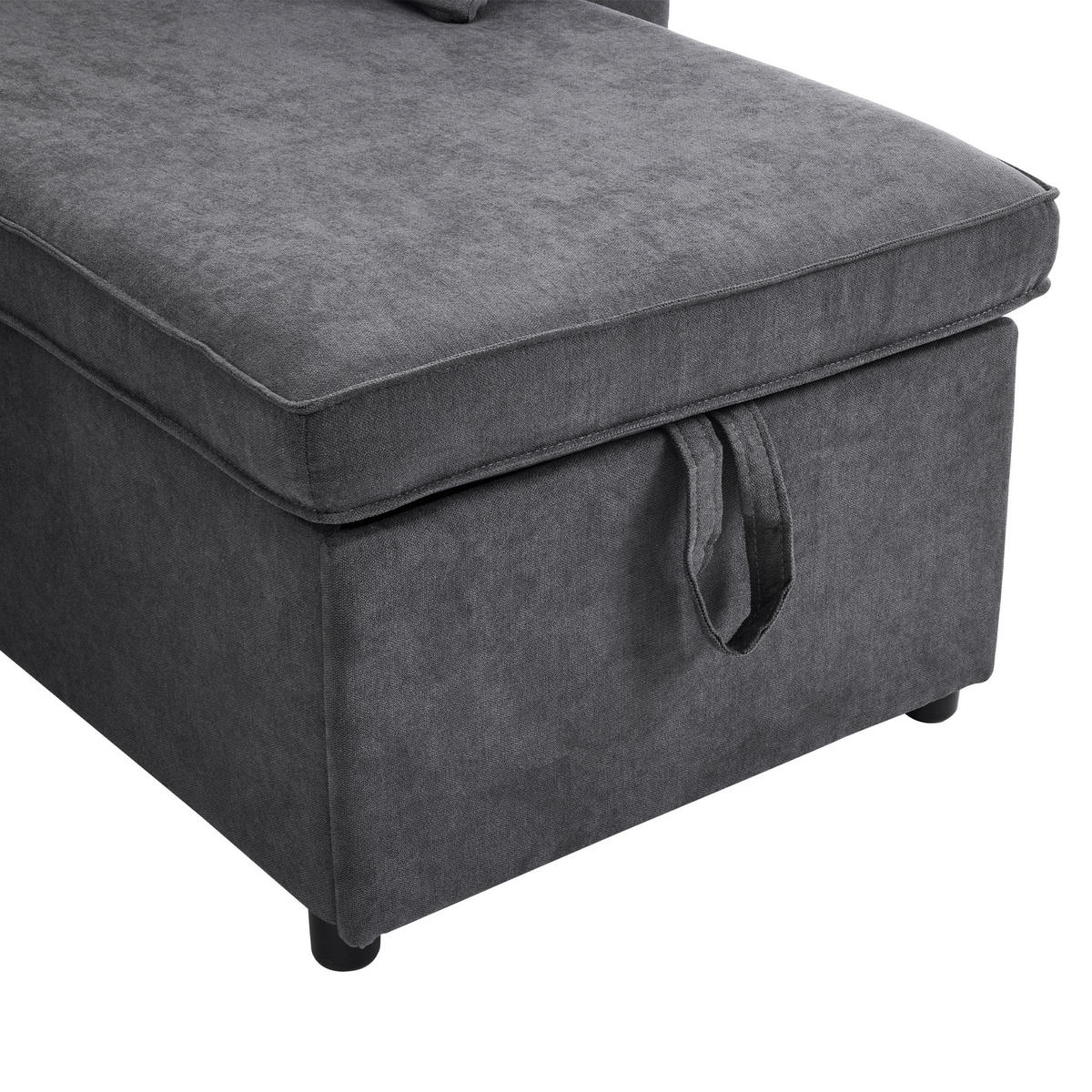 ECKSCHLAFSOFA 211/129,5/86 cm Grau - Grau, Textil (129.5/211cm)