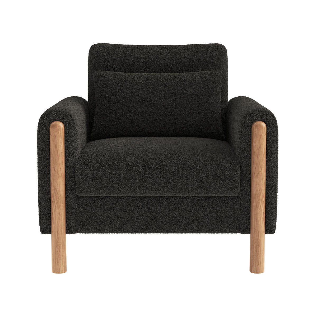 RELAXSESSEL 87/83/88,5 cm dunkelgrau aus Teddy mit dickem Sitzkissen - Dunkelgrau, Textil (83/88.5/87cm) - OKWISH