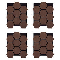 AKUSTIKPANEEL Hexagon Braun 4 Stück - Braun, Holz (62/76/2cm) - Homestyle4u