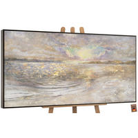 GEMÄLDE Meer Dämmerung Schattenfugenrahmen Grau 100x50 cm - Grau, Holz (100/50cm) - YS-art gallery