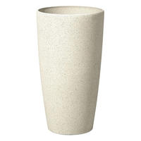 BLUMENTOPF hellbeige rund 31/31/58 cm Abdera - Beige, Stein (58cm) - Beliani
