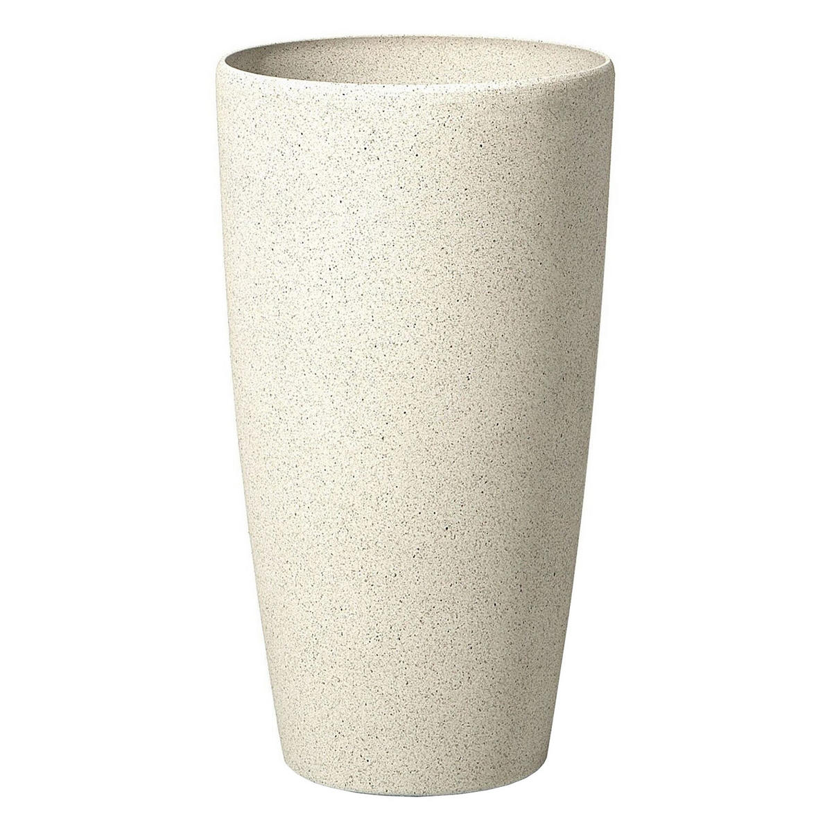 BLUMENTOPF hellbeige rund 31/31/58 cm Abdera - Beige, Stein (58cm) - Beliani